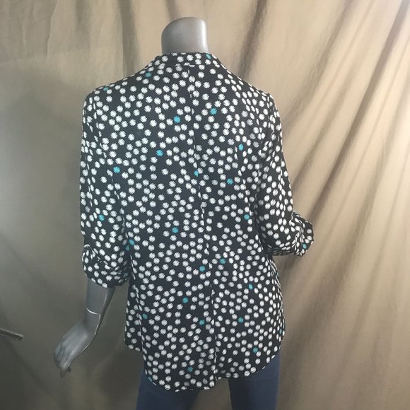 Alfani Women's Size 6 Small Blouse Floral Polka Dot Print Tunic High Low Top - Picture 11 of 15